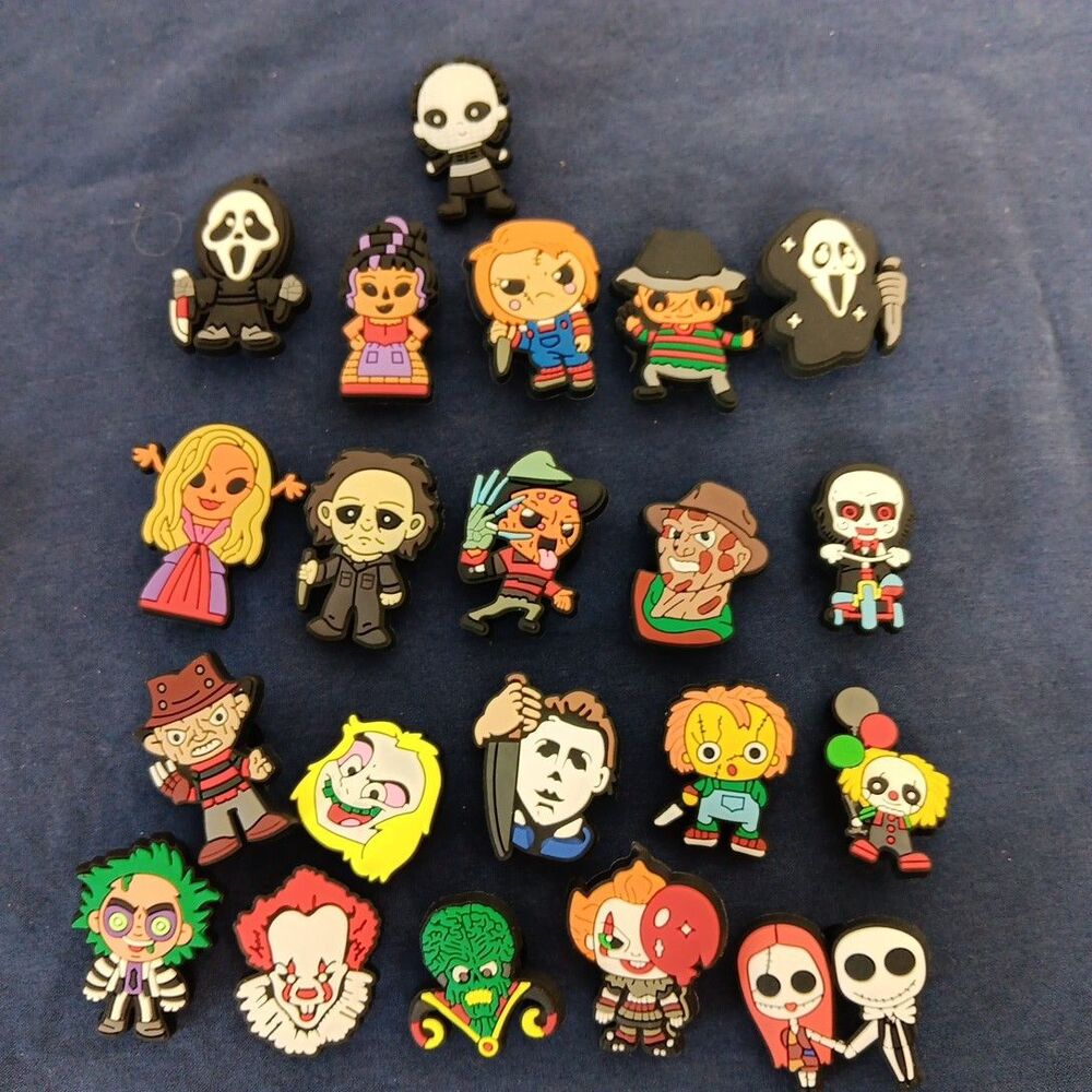 Jibbitz 21 Horror Movie Themed Croc Charms Beetlejuice Freddie Alien New Novelty